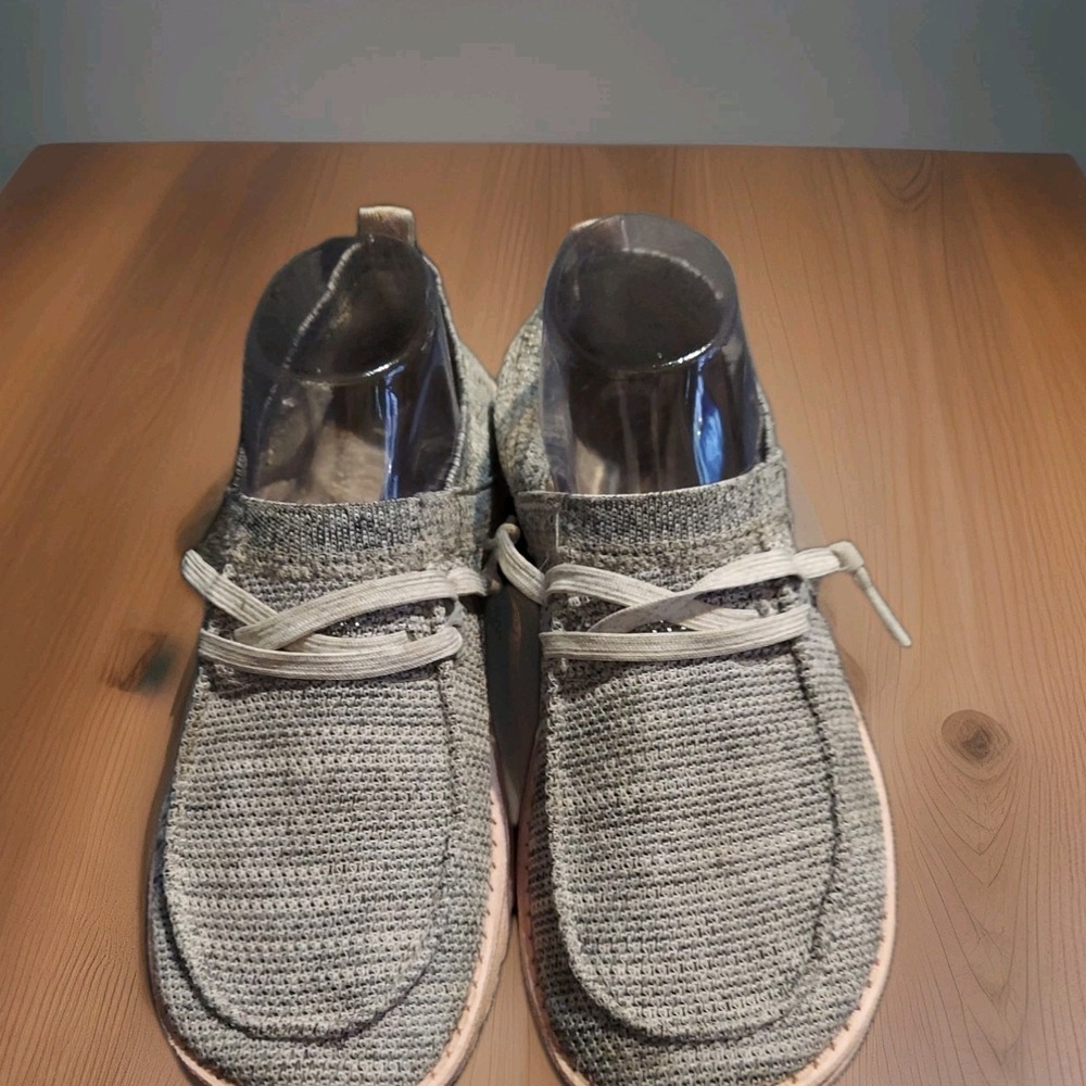 Hey Dude Wendy Sox Glacier Grey Slip On Shoes Pink Soles Casual Women's Size 9